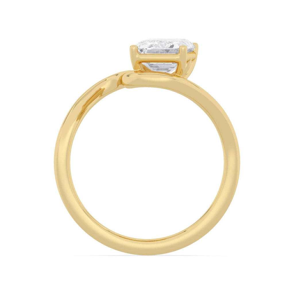 2.00ct Emerald Lab Diamond Engagement Ring - yellow gold product image 4