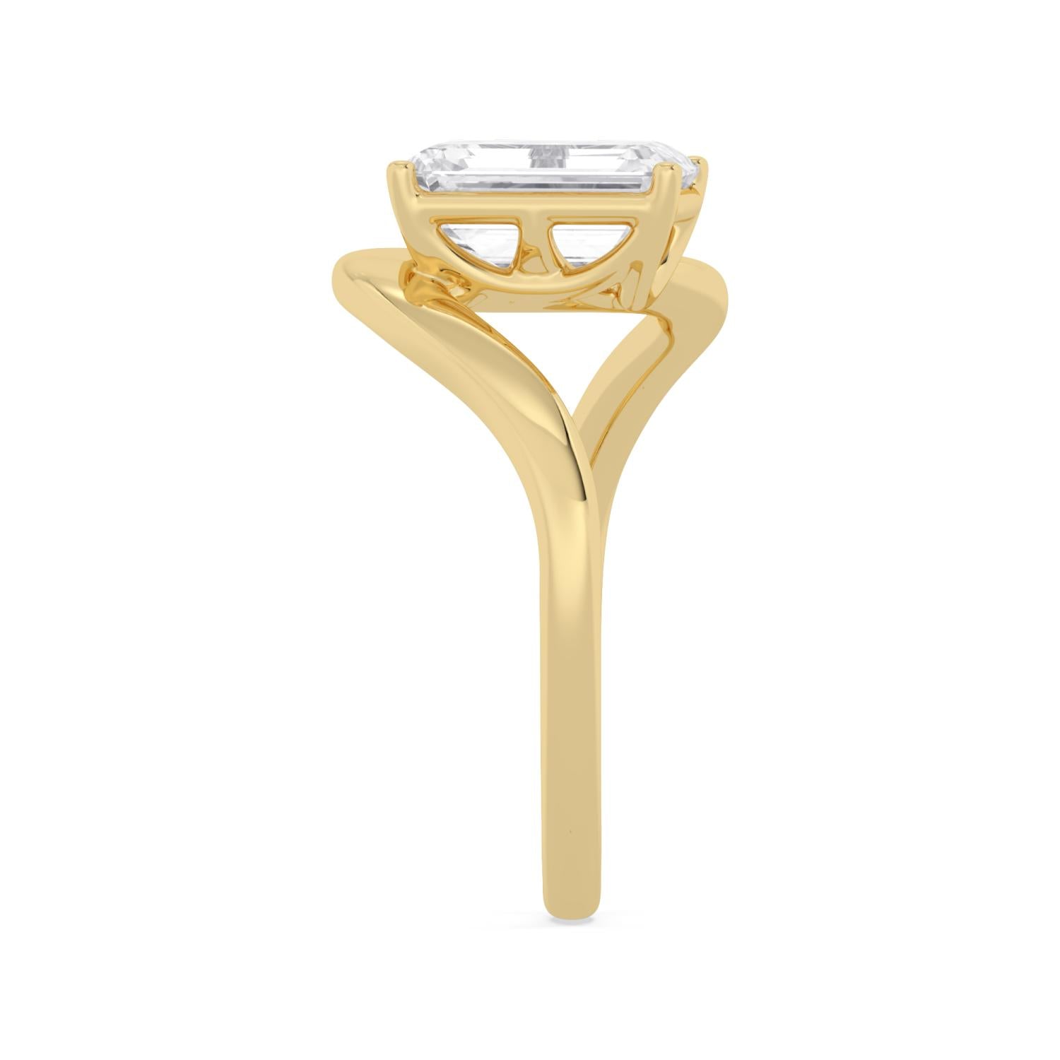 2.00ct Emerald Lab Diamond Engagement Ring - yellow gold product image 5