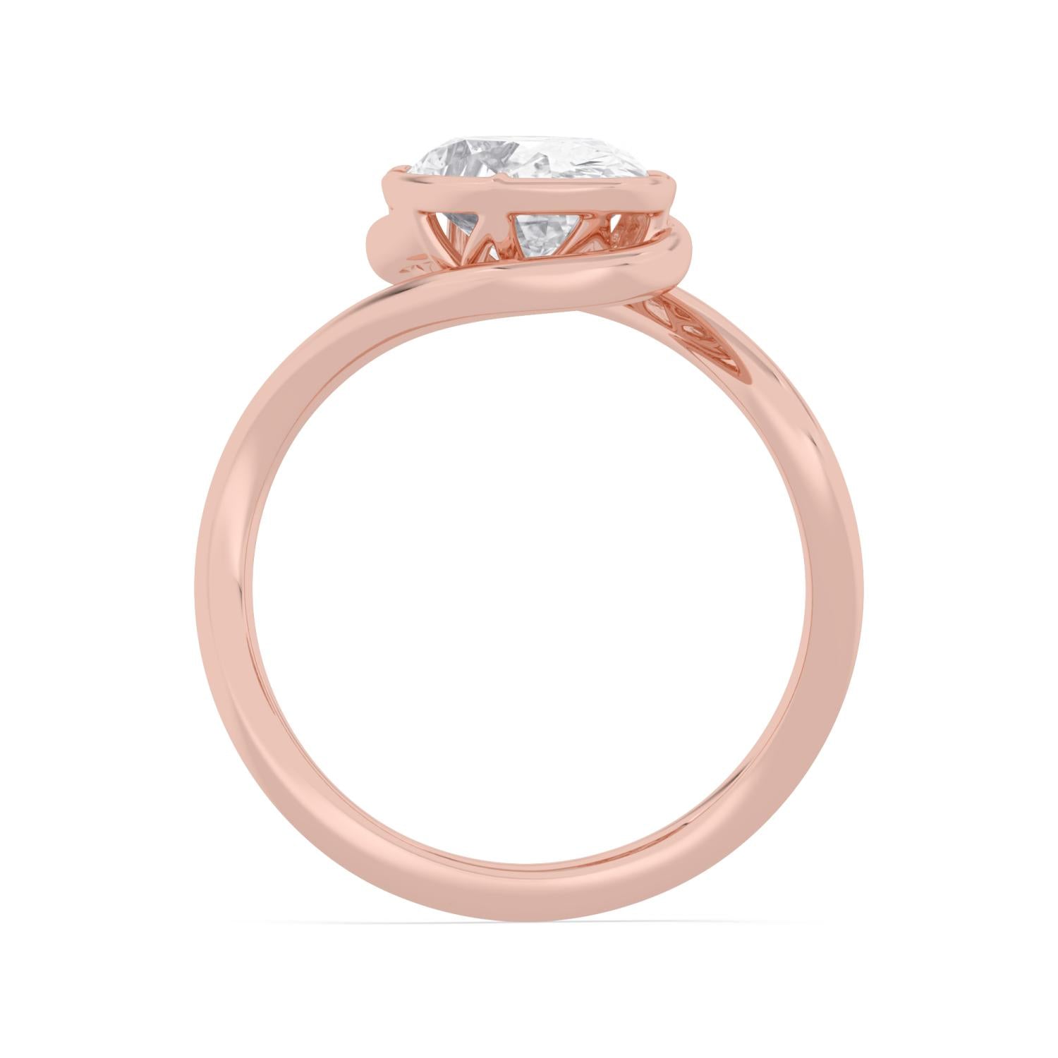 2.00ct Oval Lab Diamond Engagement Ring - rose gold product image 4