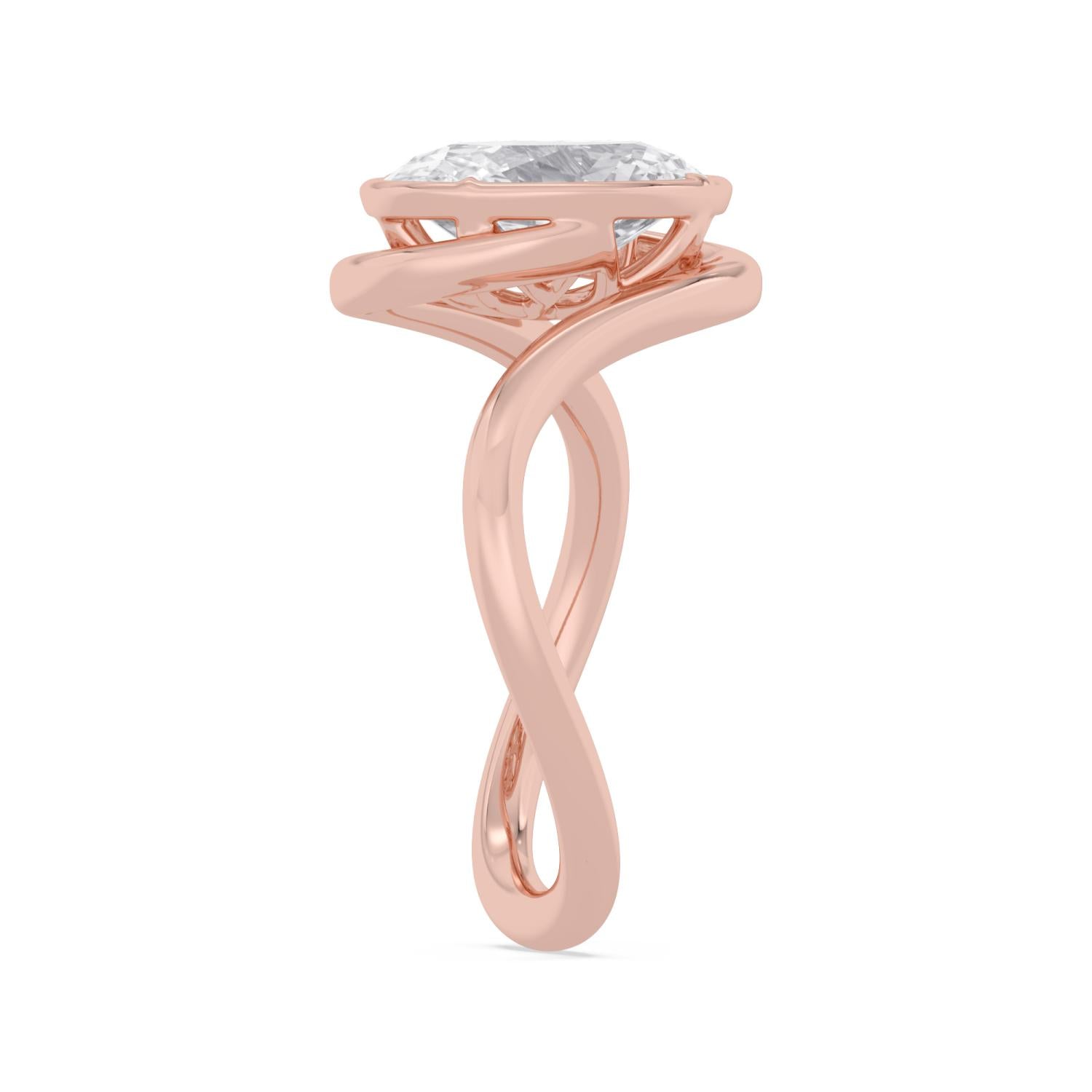 2.00ct Oval Lab Diamond Engagement Ring - rose gold product image 5
