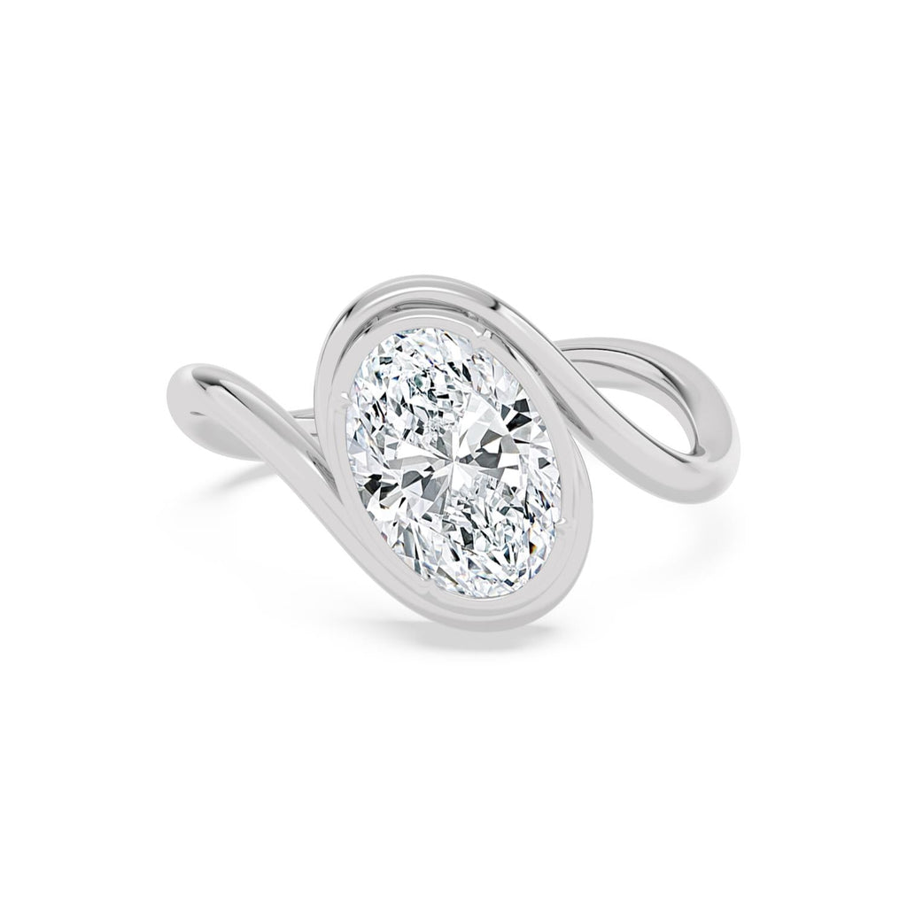 2.00ct Oval Lab Diamond Engagement Ring - white gold product image 1
