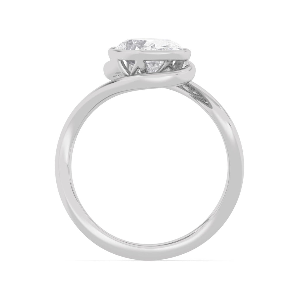 2.00ct Oval Lab Diamond Engagement Ring - white gold product image 4