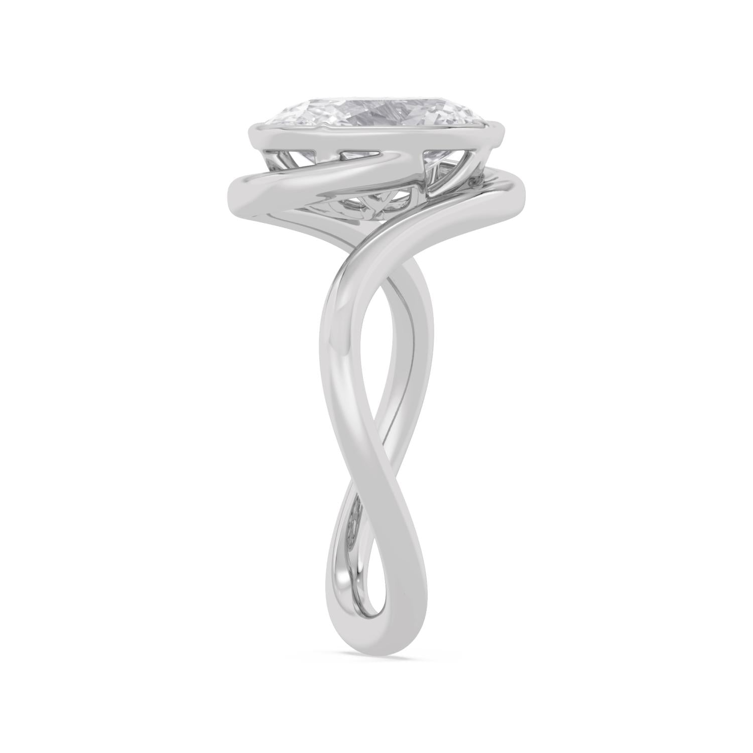 2.00ct Oval Lab Diamond Engagement Ring - white gold product image 5