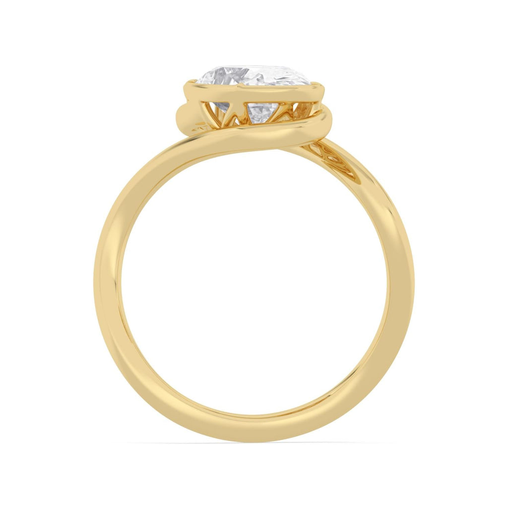 2.00ct Oval Lab Diamond Engagement Ring - yellow gold product image 4