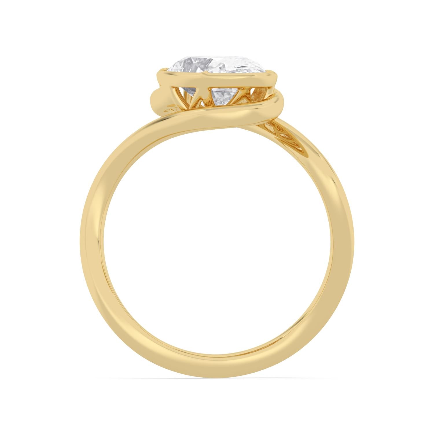 2.00ct Oval Lab Diamond Engagement Ring - yellow gold product image 4