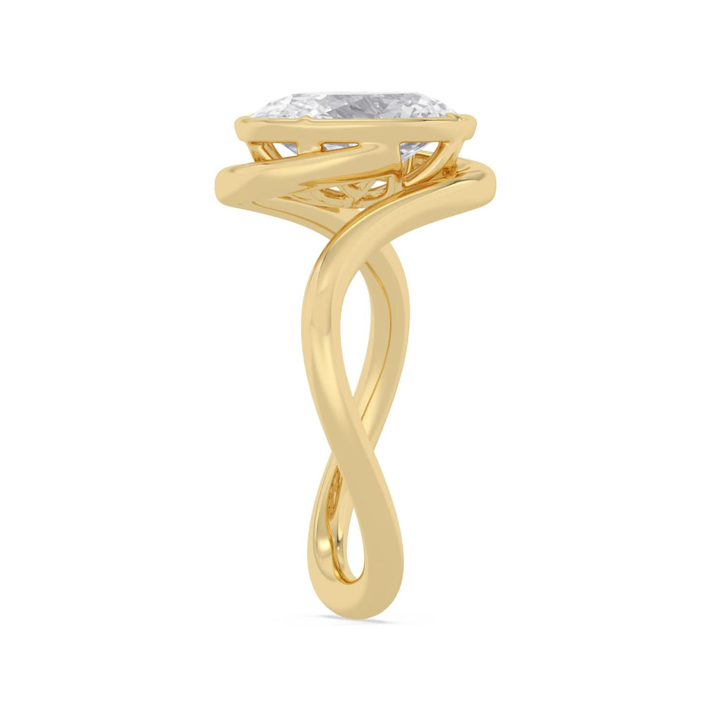 2.00ct Oval Lab Diamond Engagement Ring - yellow gold product image 5