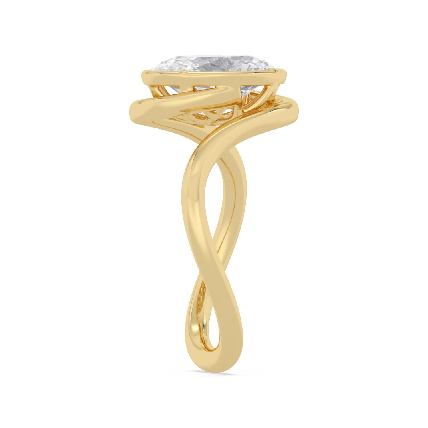 2.00ct Oval Lab Diamond Engagement Ring - yellow gold product image 5