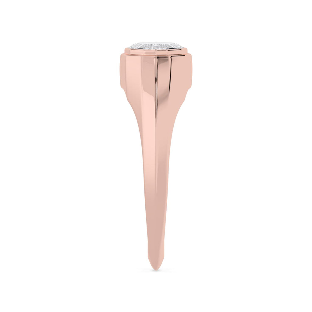 East West Oval Bezel Engagement Ring - rose gold - detail/alternate view