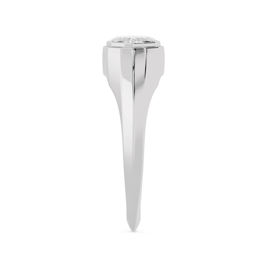 East West Oval Bezel Engagement Ring - white gold - detail/alternate view