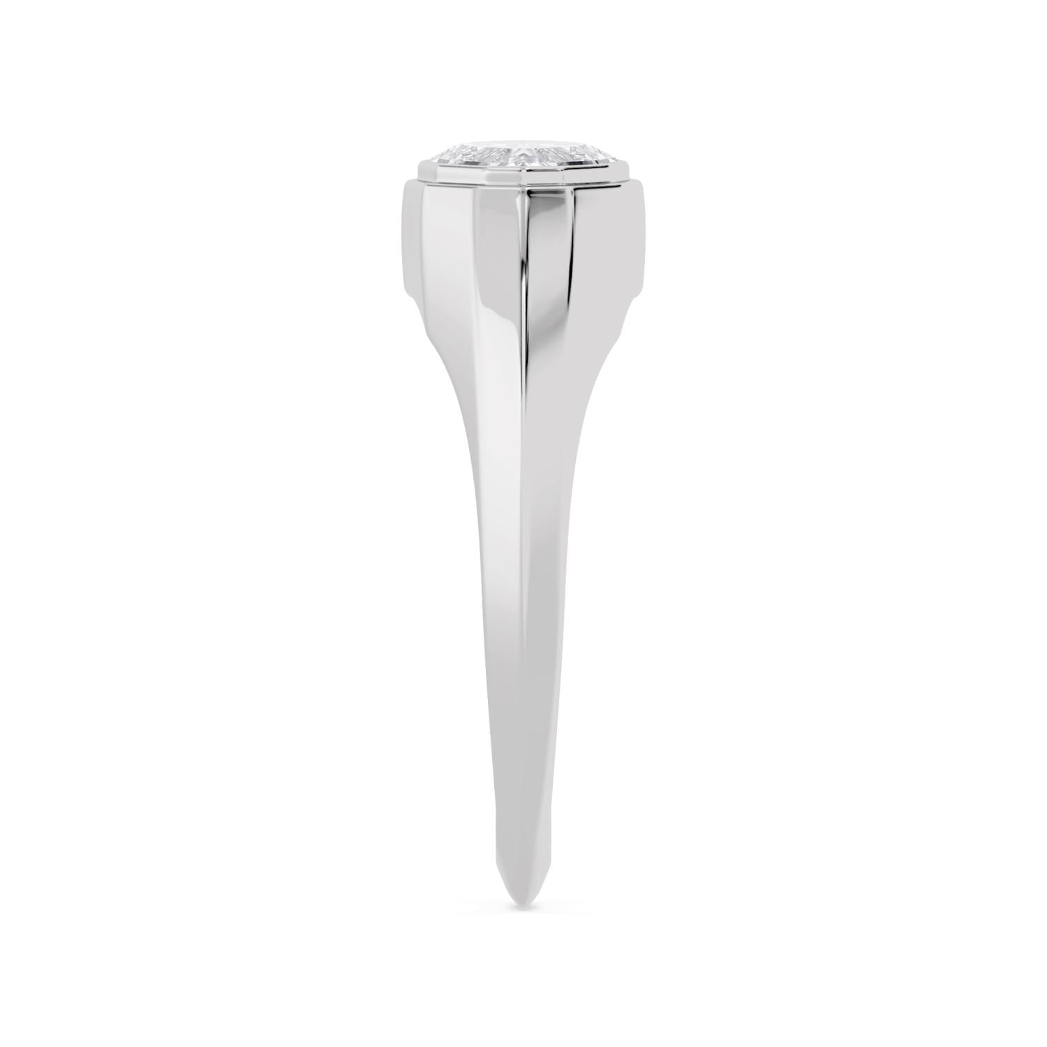 East West Oval Bezel Engagement Ring - white gold - detail/alternate view
