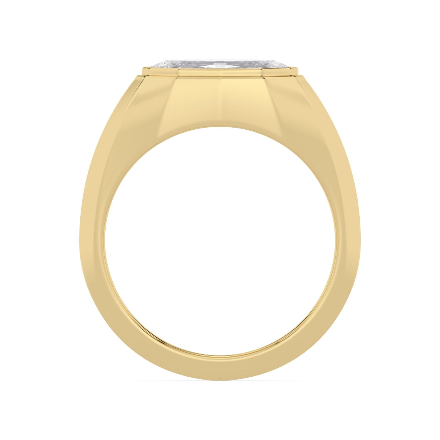 East West Oval Bezel Engagement Ring - yellow gold - detail/top view