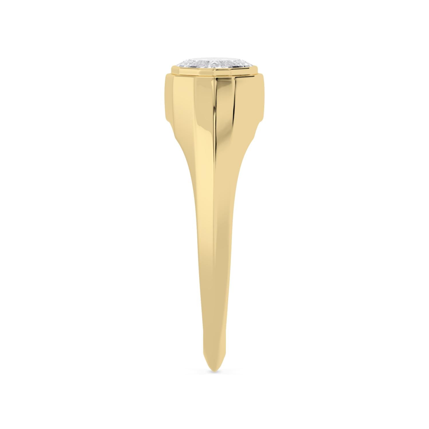 East West Oval Bezel Engagement Ring - yellow gold - detail/alternate view