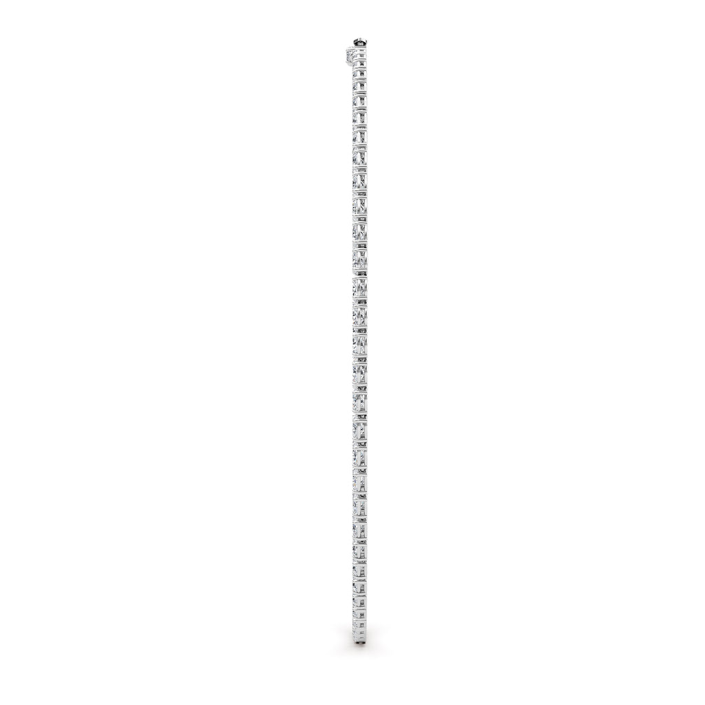 36.58ct Oval Lab Diamond Tennis Necklace - white gold - side detail view