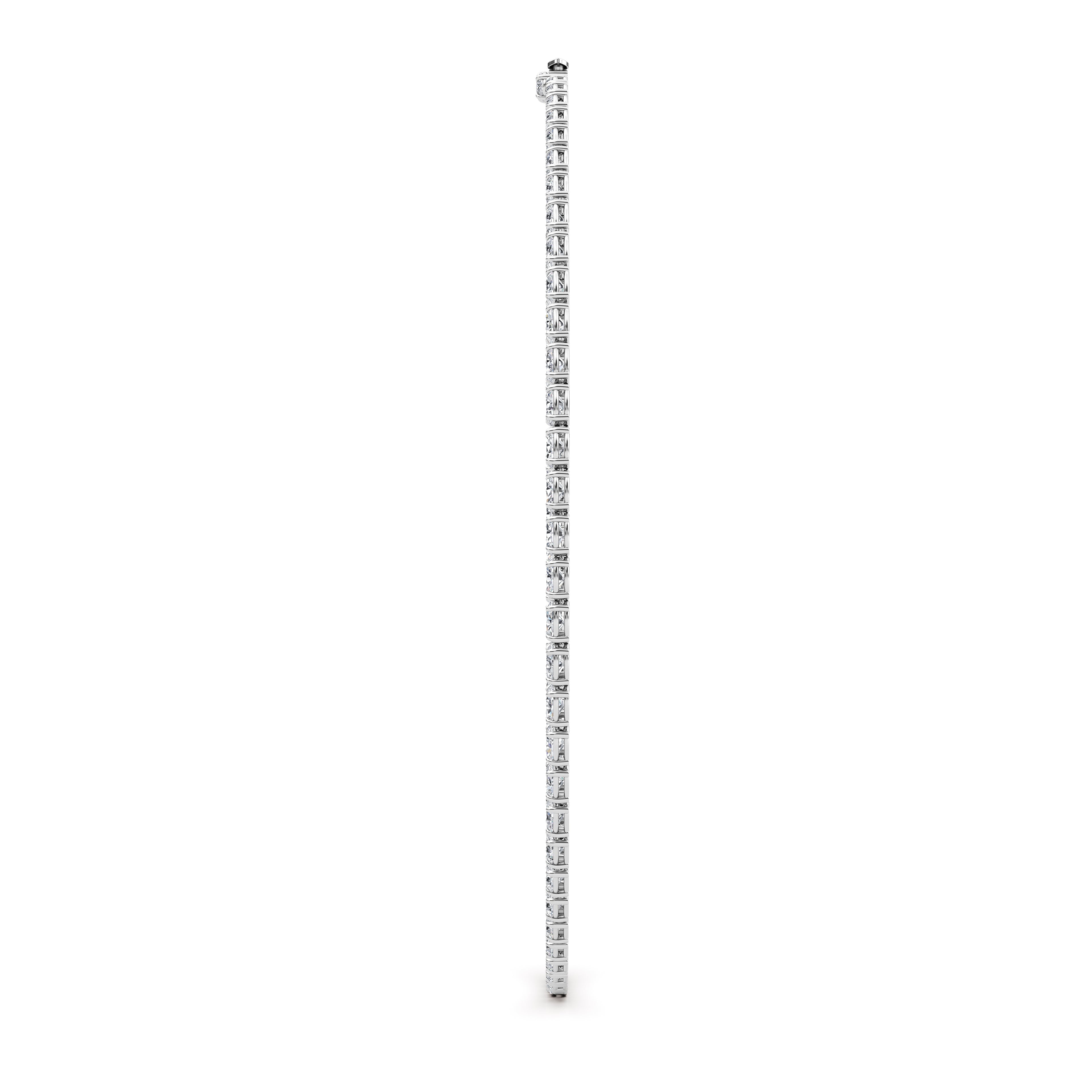 36.58ct Oval Lab Diamond Tennis Necklace - white gold - side detail view