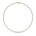 36.58ct Oval Lab Diamond Tennis Necklace - yellow gold - front view