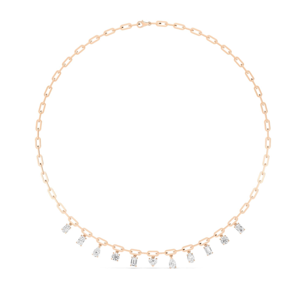 Bianca Necklace - rose gold - front view