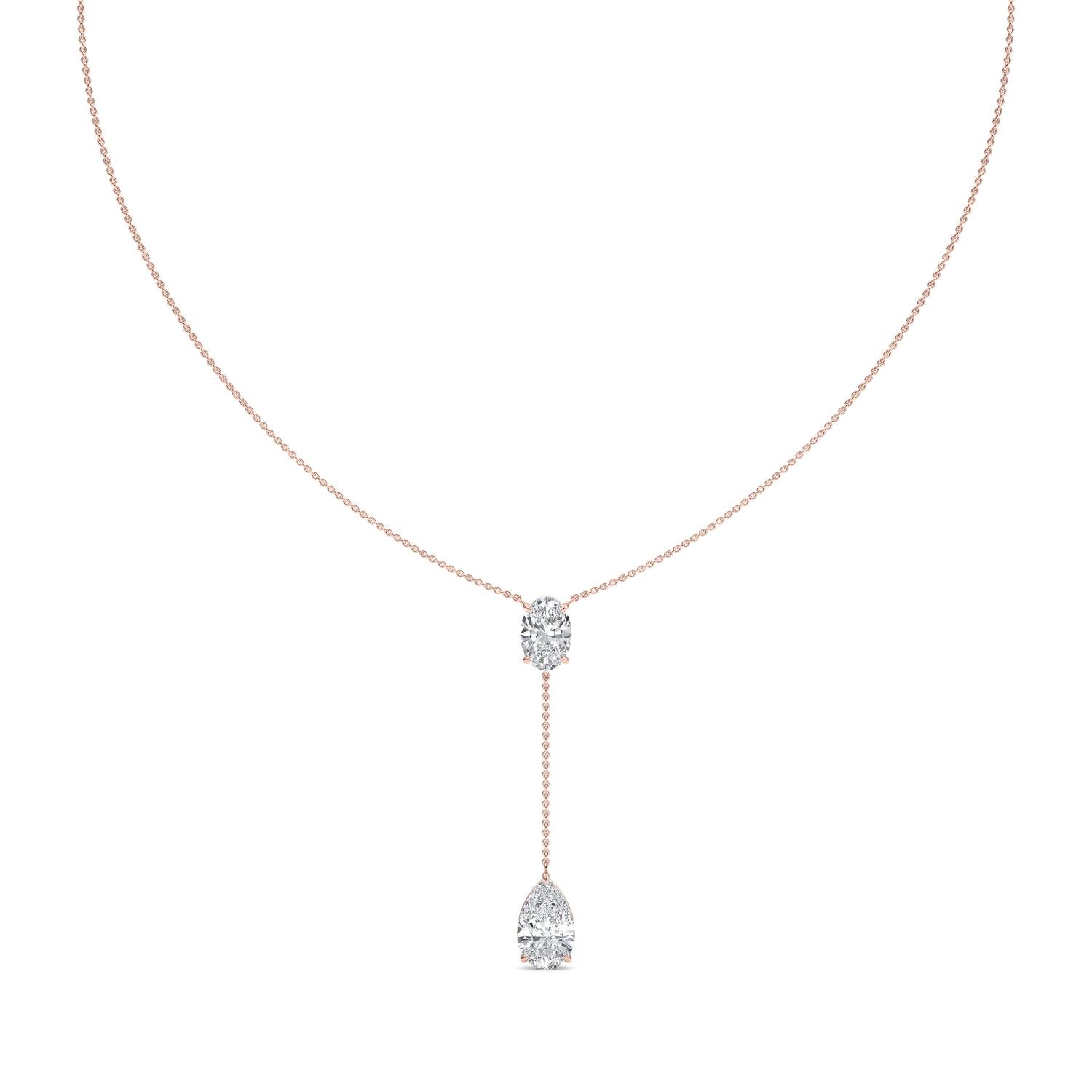 5.10ct Lab Diamond Tennis Necklace in 9ct Gold - rose gold product image 1