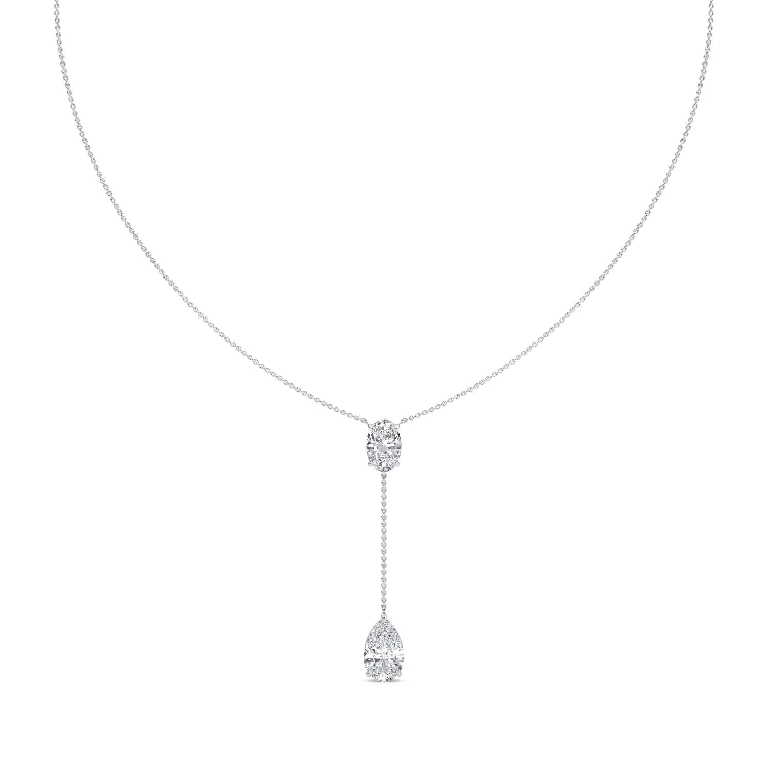 5.10ct Lab Diamond Tennis Necklace in 9ct Gold - white gold product image 1