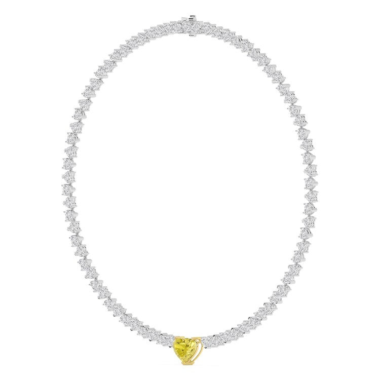 34.03ct Heart Lab Diamond Tennis Necklace - Y jewellery-only view 4