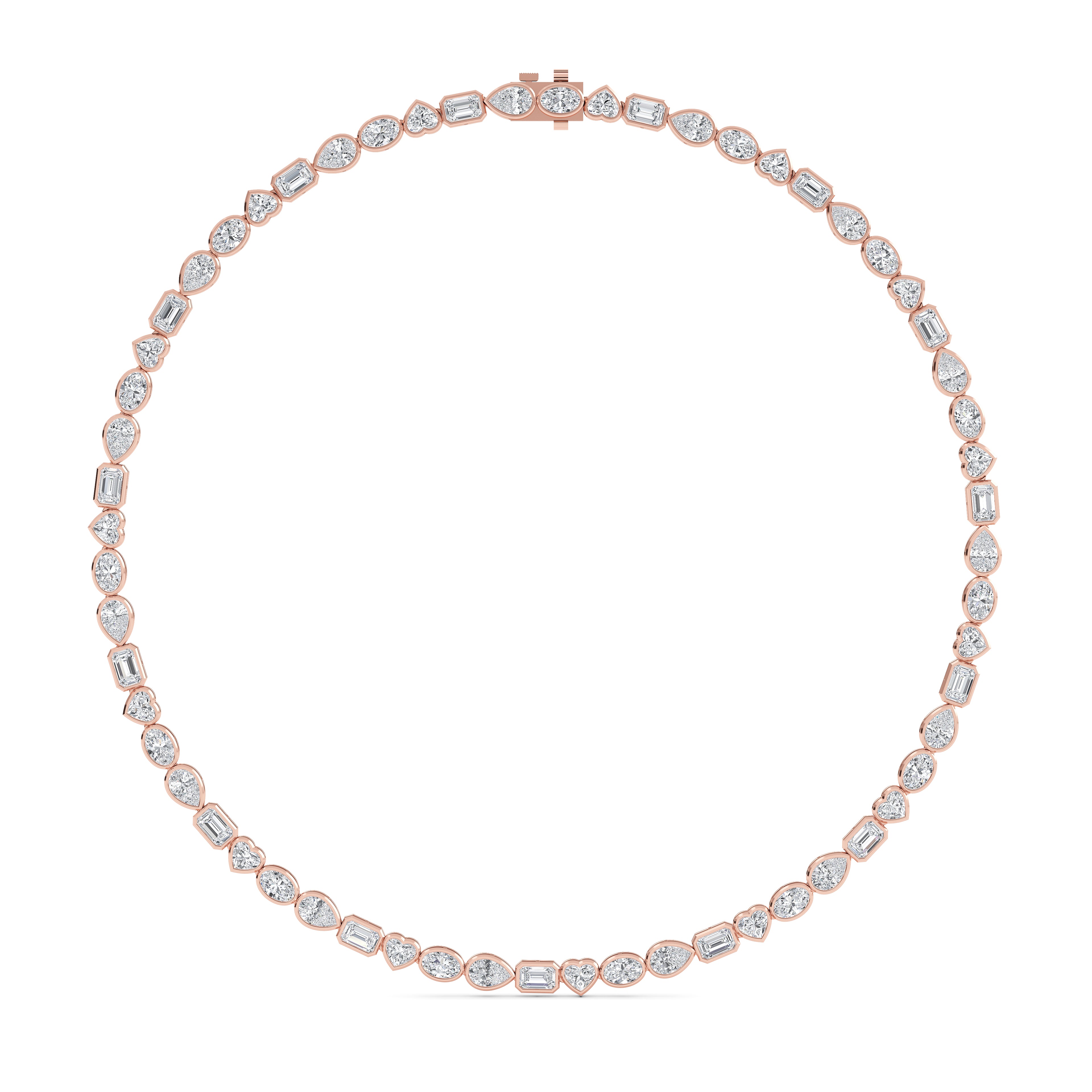 24.54ct Lab Diamond Tennis Necklace in 10ct Gold - rose gold jewellery-only view 1