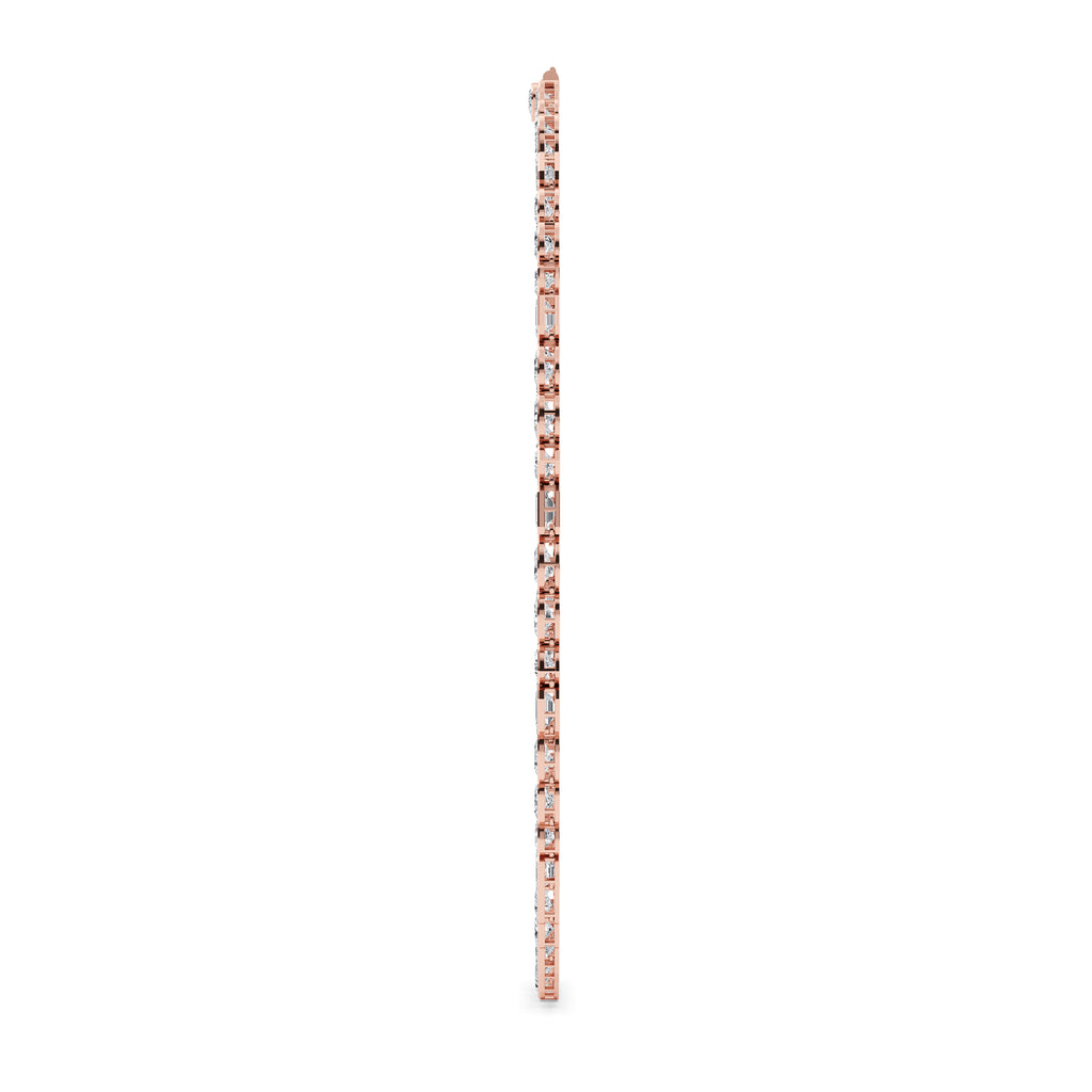 Luna Tennis Necklace - rose gold - side/angle view
