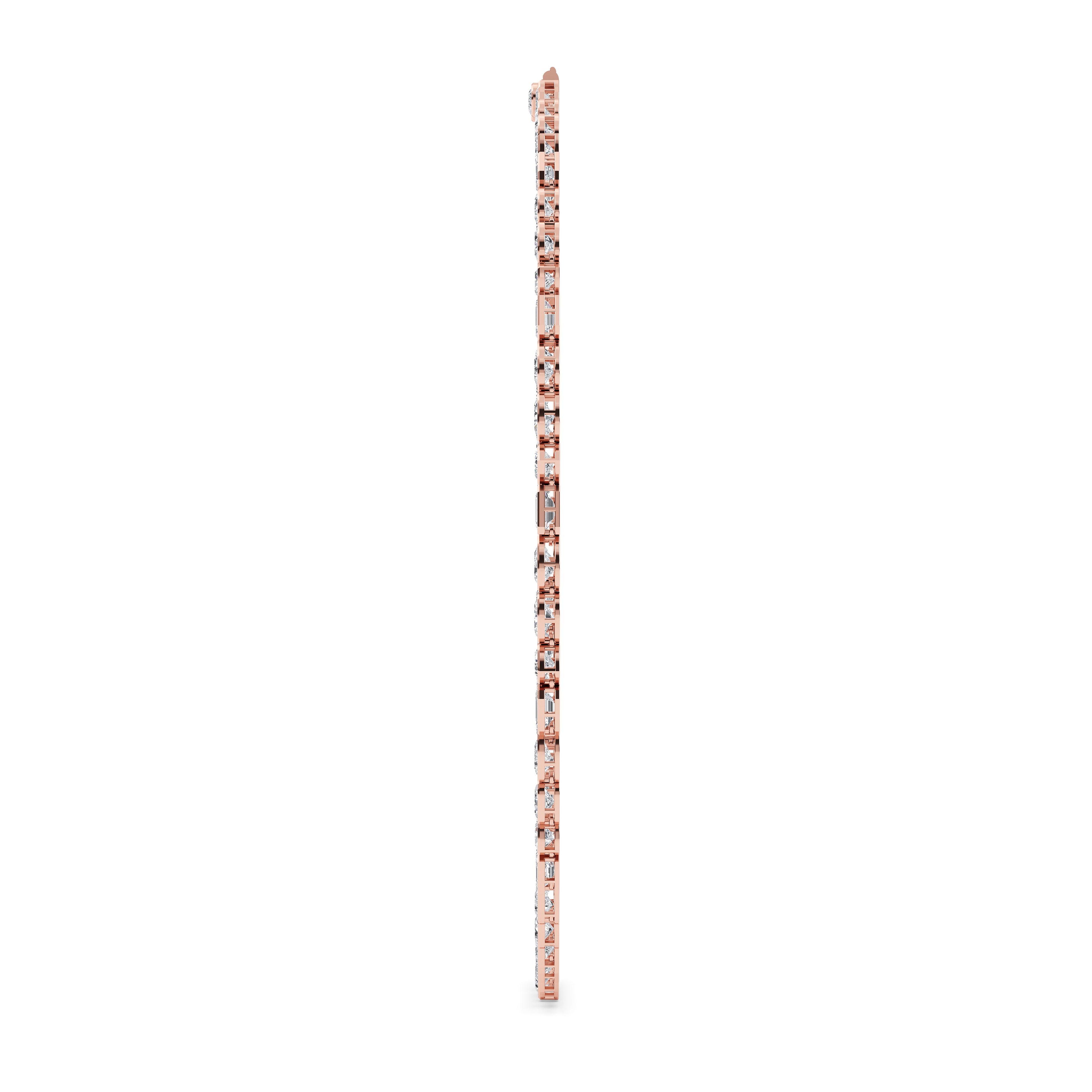 Luna Tennis Necklace - rose gold - side/angle view