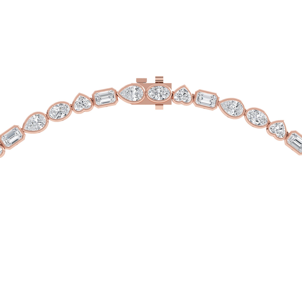 24.54ct Lab Diamond Tennis Necklace in 10ct Gold - rose gold jewellery-only view 4