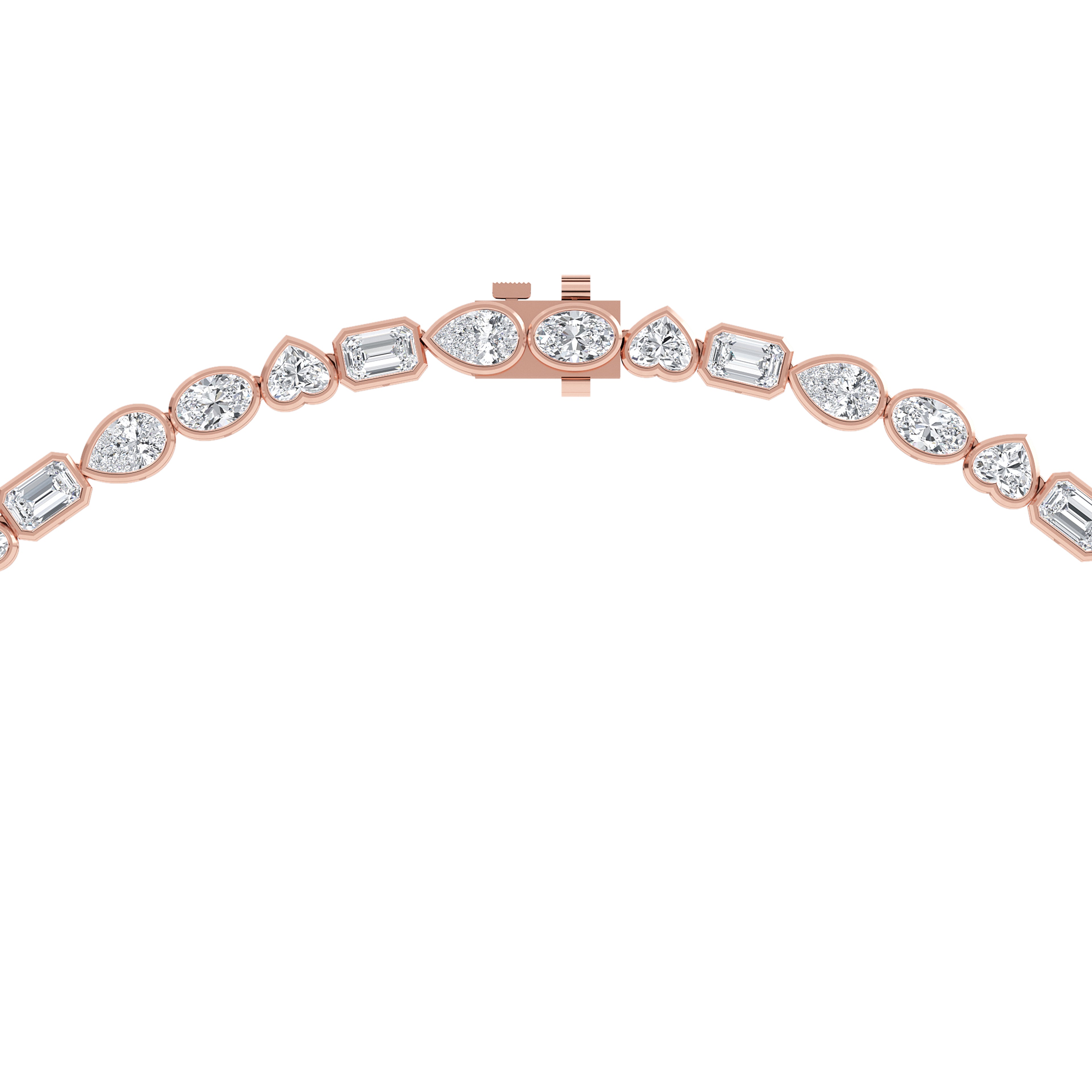 24.54ct Lab Diamond Tennis Necklace in 10ct Gold - rose gold jewellery-only view 4