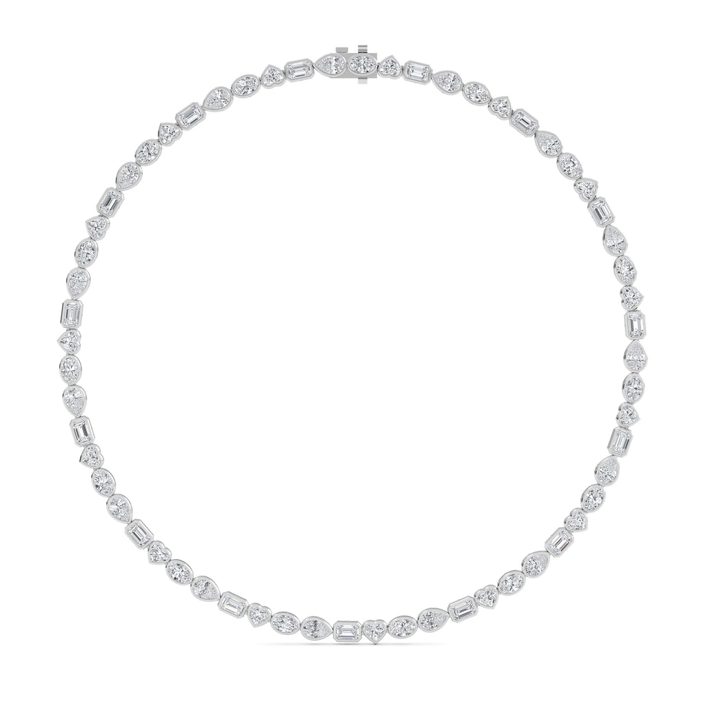 24.54ct Lab Diamond Tennis Necklace in 10ct Gold - white gold jewellery-only view 1