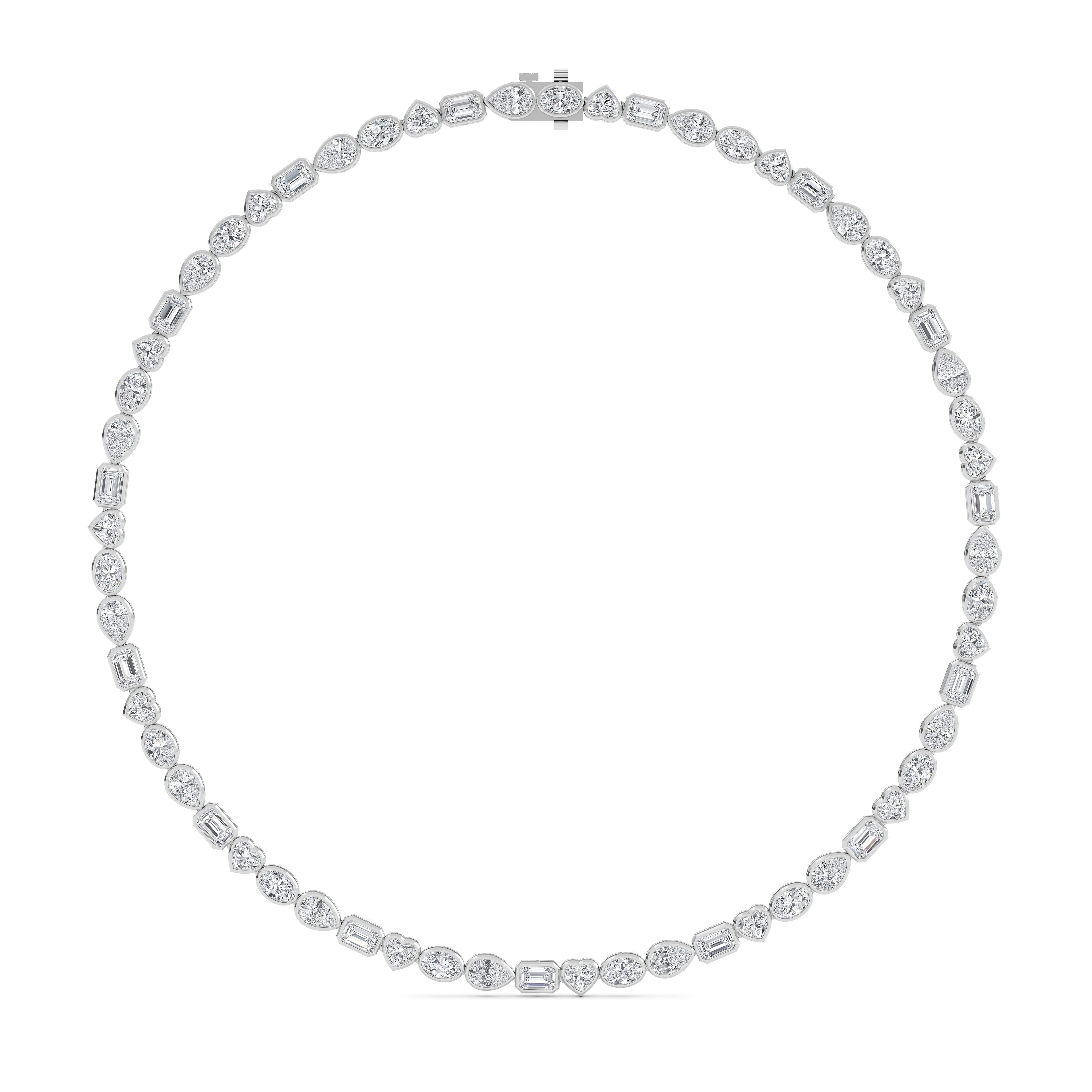 24.54ct Lab Diamond Tennis Necklace in 10ct Gold - white gold jewellery-only view 1