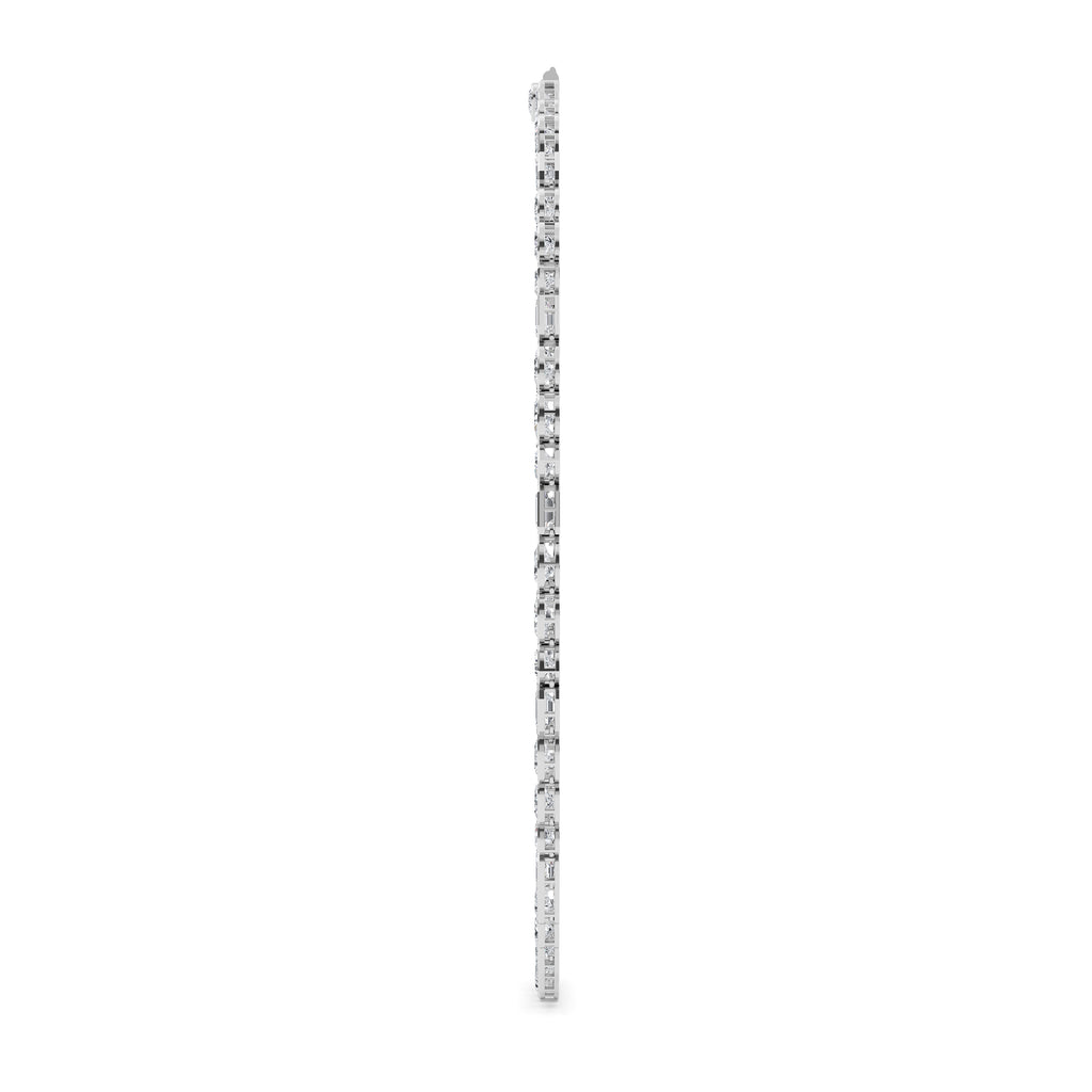 Luna Tennis Necklace - white gold - side/angle view