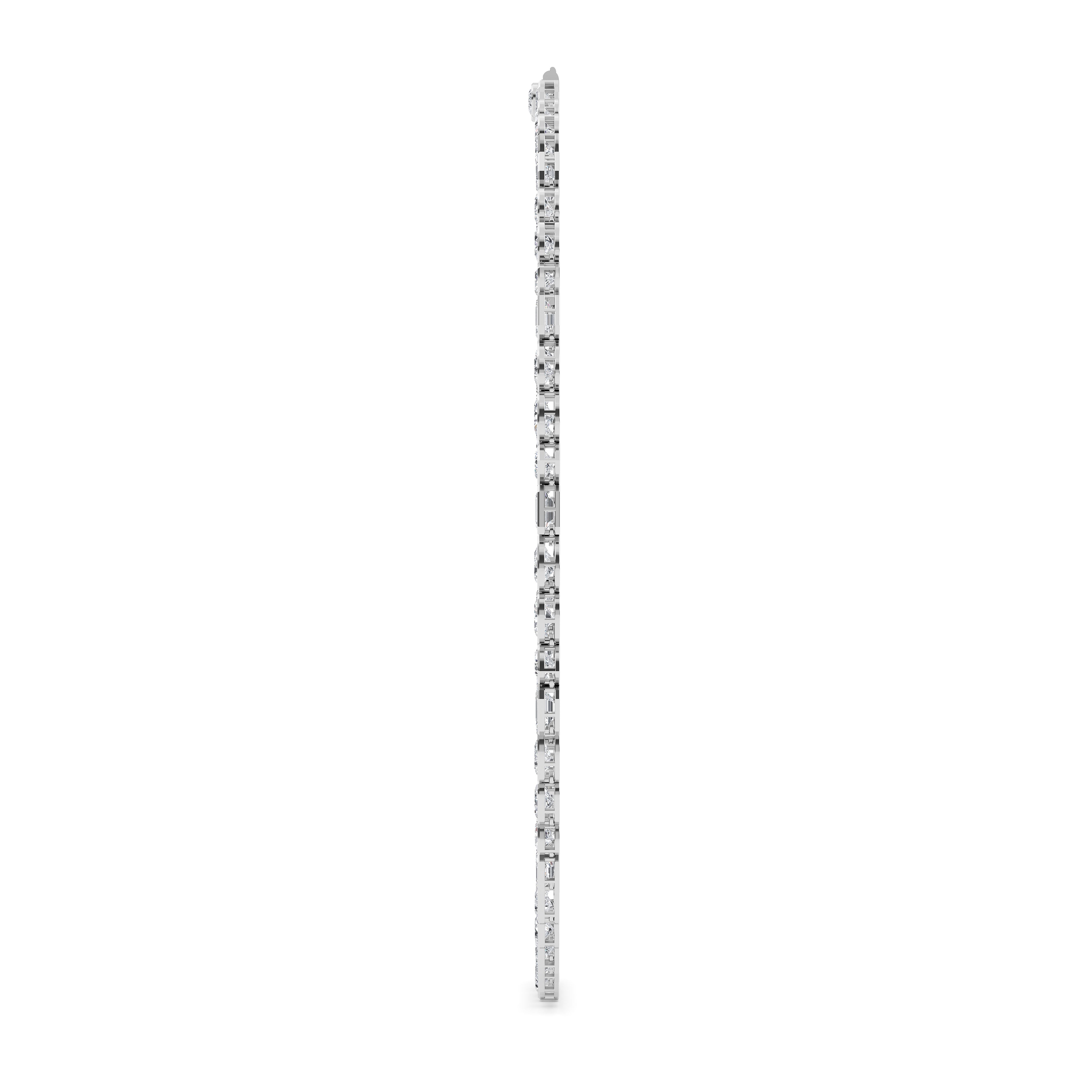 Luna Tennis Necklace - white gold - side/angle view