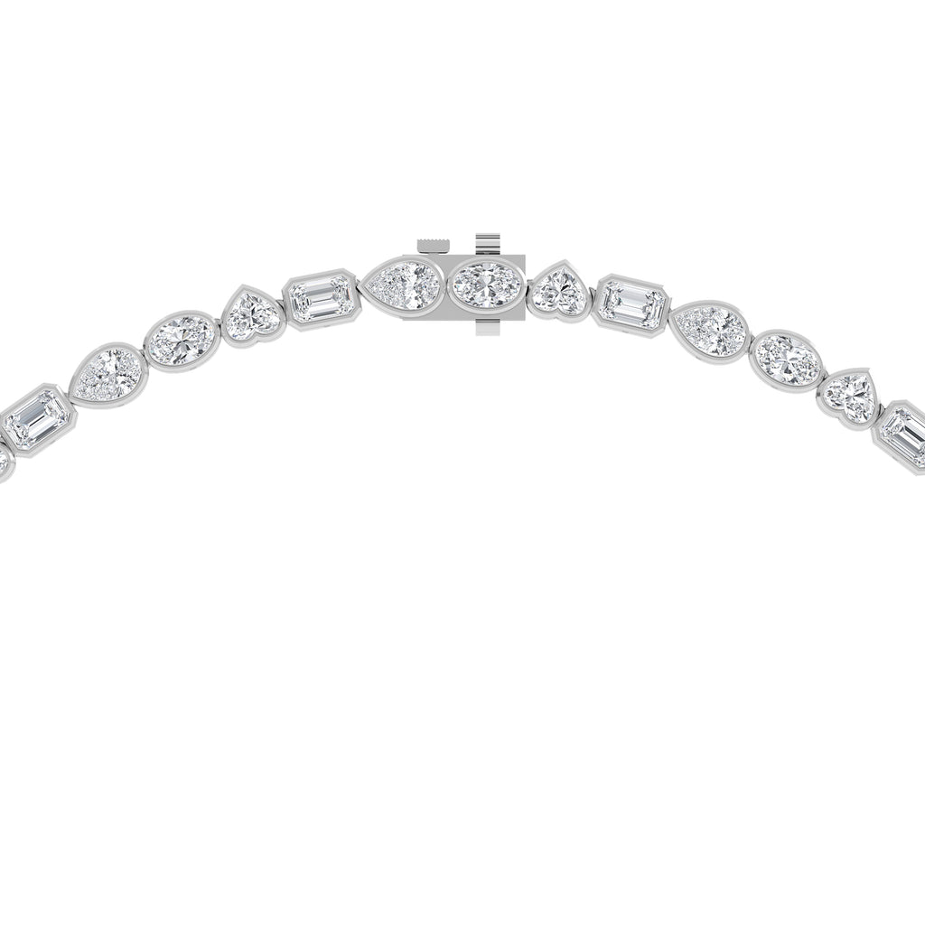24.54ct Lab Diamond Tennis Necklace in 10ct Gold - white gold jewellery-only view 4