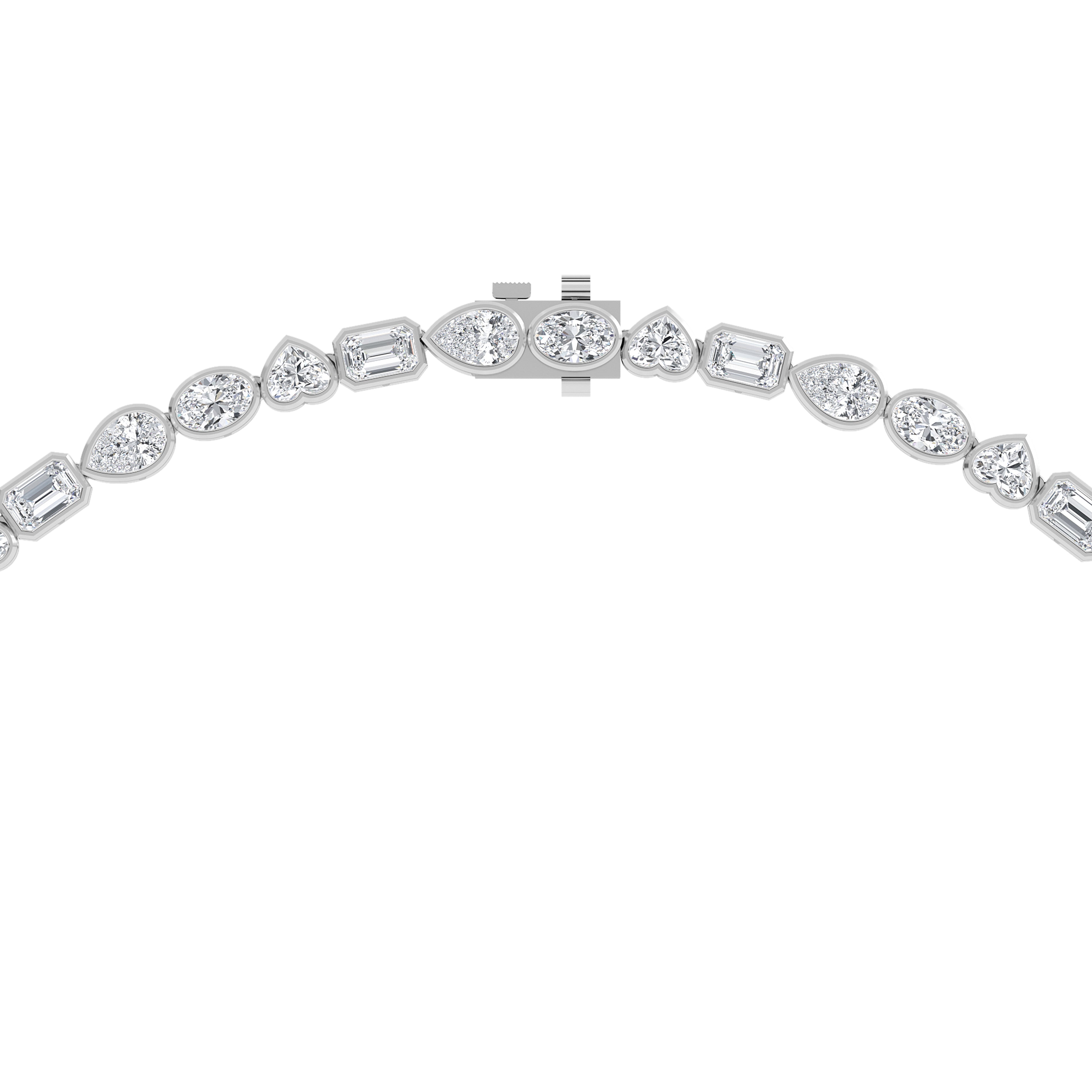24.54ct Lab Diamond Tennis Necklace in 10ct Gold - white gold jewellery-only view 4