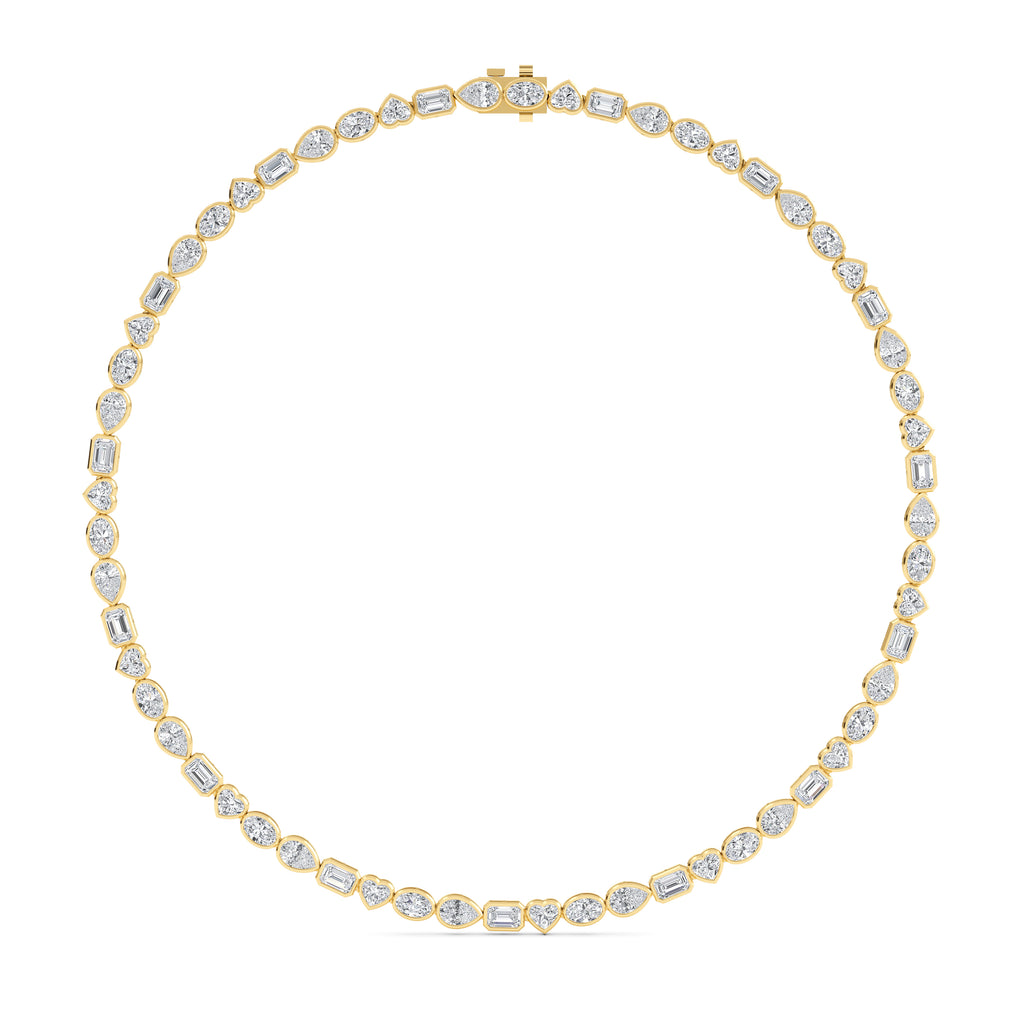 24.54ct Lab Diamond Tennis Necklace in 10ct Yellow Gold - image 1