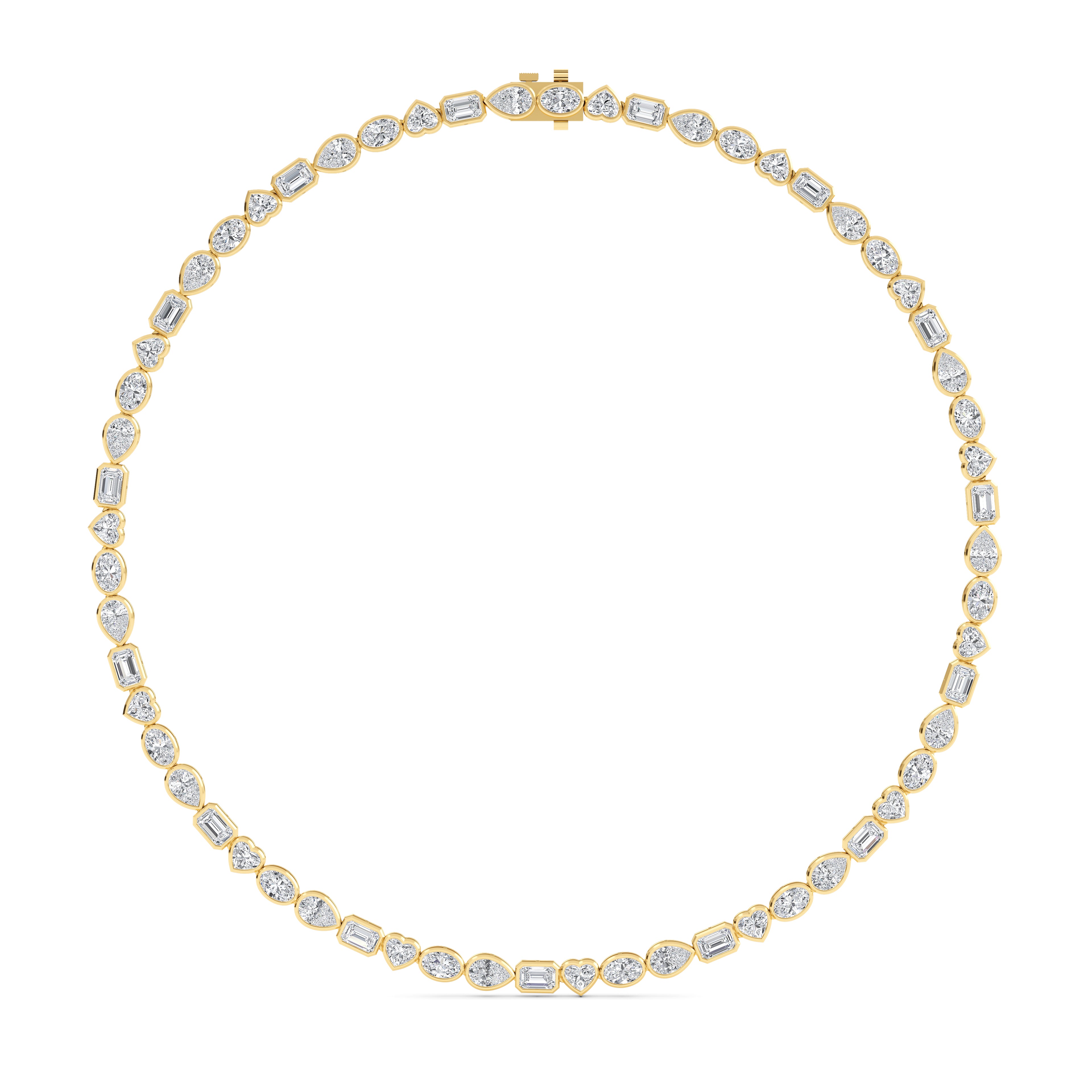 24.54ct Lab Diamond Tennis Necklace in 10ct Yellow Gold - image 1