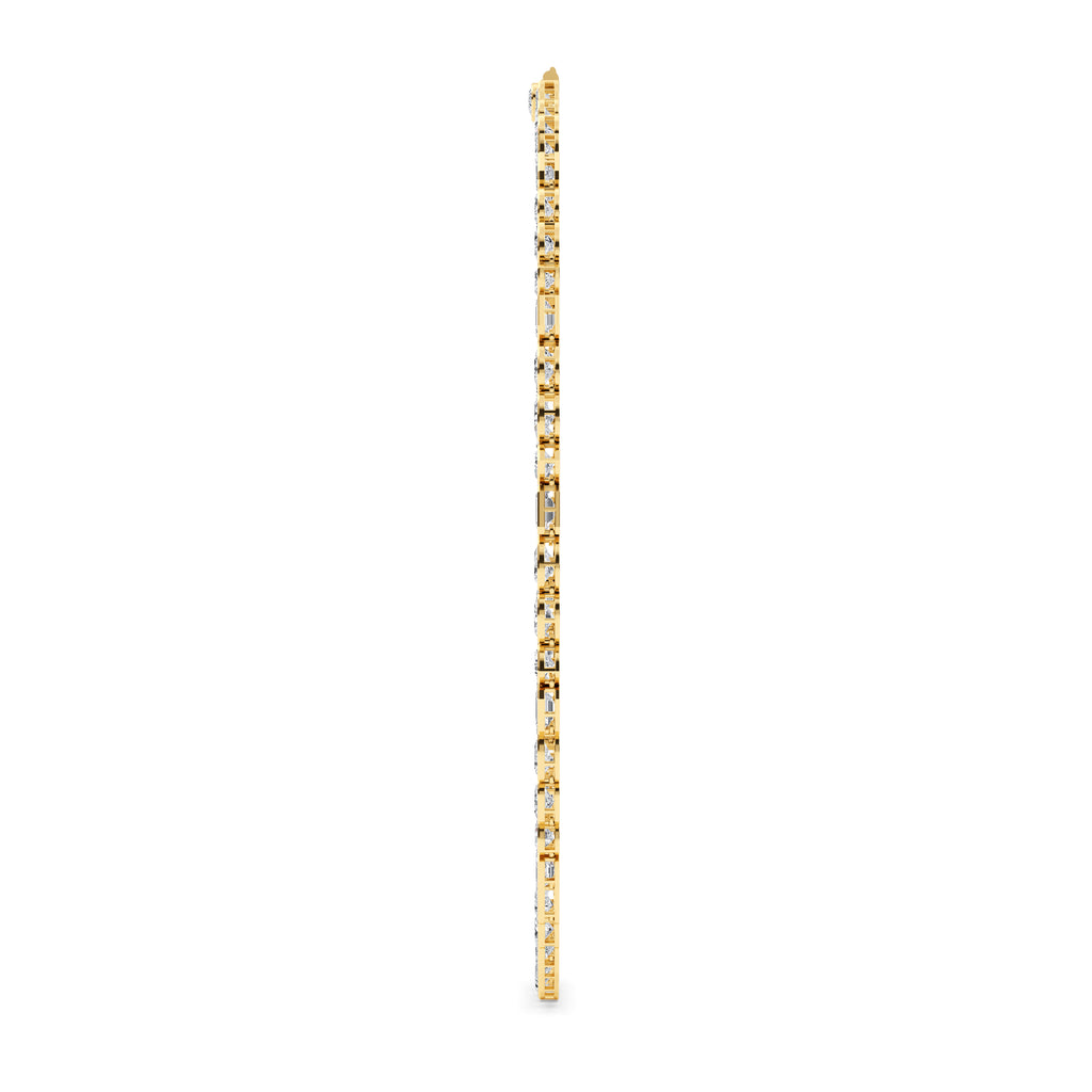 Luna Tennis Necklace - yellow gold - side/angle view