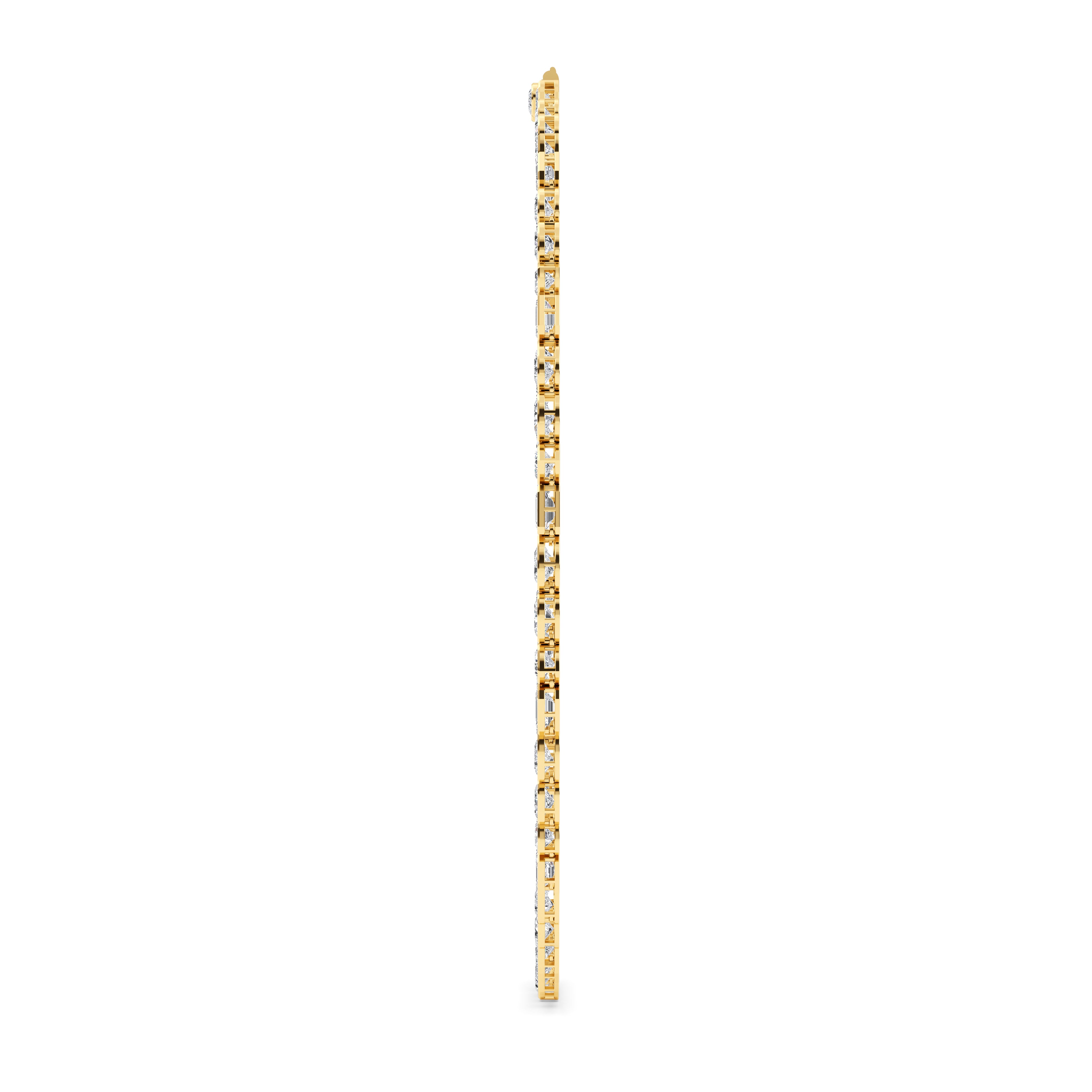 Luna Tennis Necklace - yellow gold - side/angle view