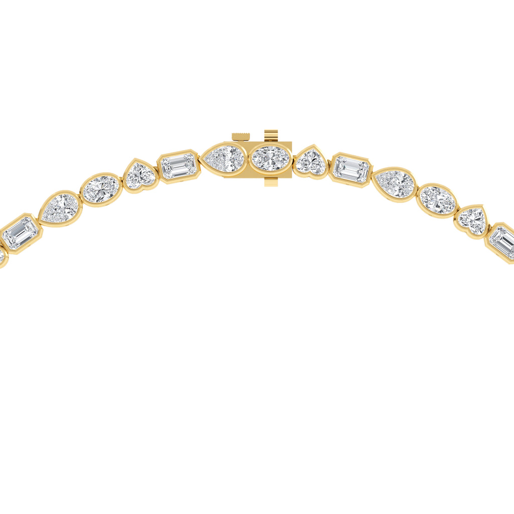 24.54ct Lab Diamond Tennis Necklace in 10ct Gold - yellow gold jewellery-only view 4