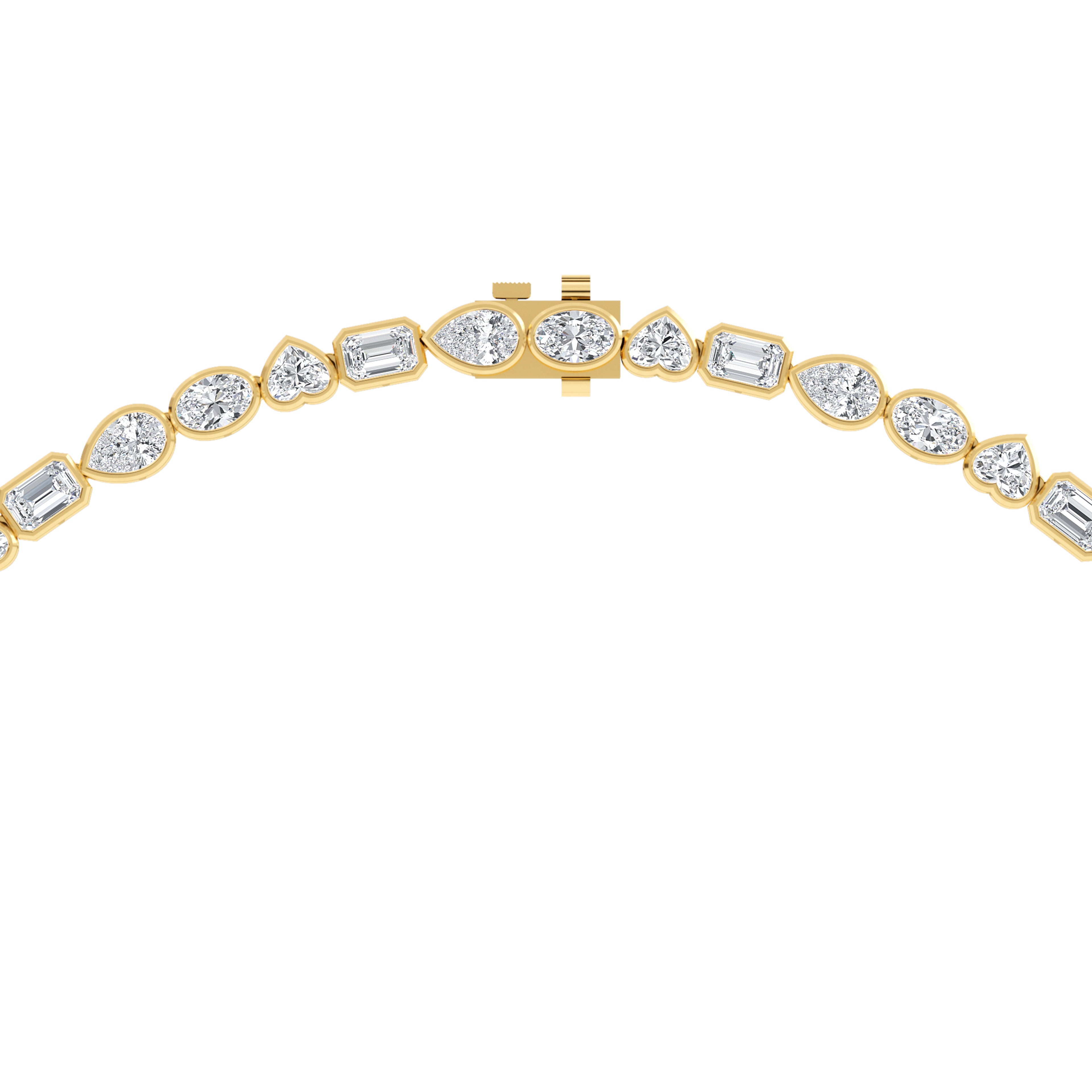 24.54ct Lab Diamond Tennis Necklace in 10ct Gold - yellow gold jewellery-only view 4