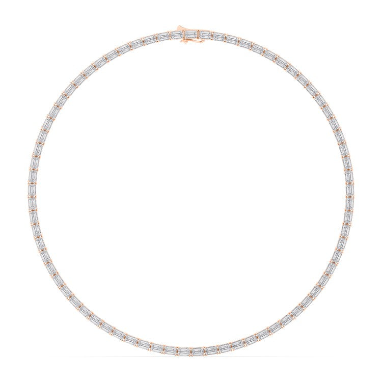 25.70ct Emerald Lab Diamond Tennis Necklace - R jewellery-only view 7