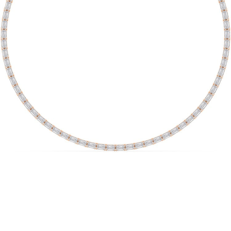 25.70ct Emerald Lab Diamond Tennis Necklace - R jewellery-only view 8