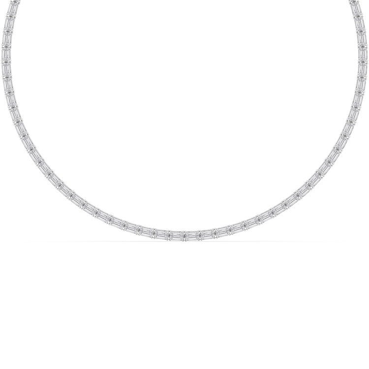 25.70ct Emerald Lab Diamond Tennis Necklace - W jewellery-only view 5