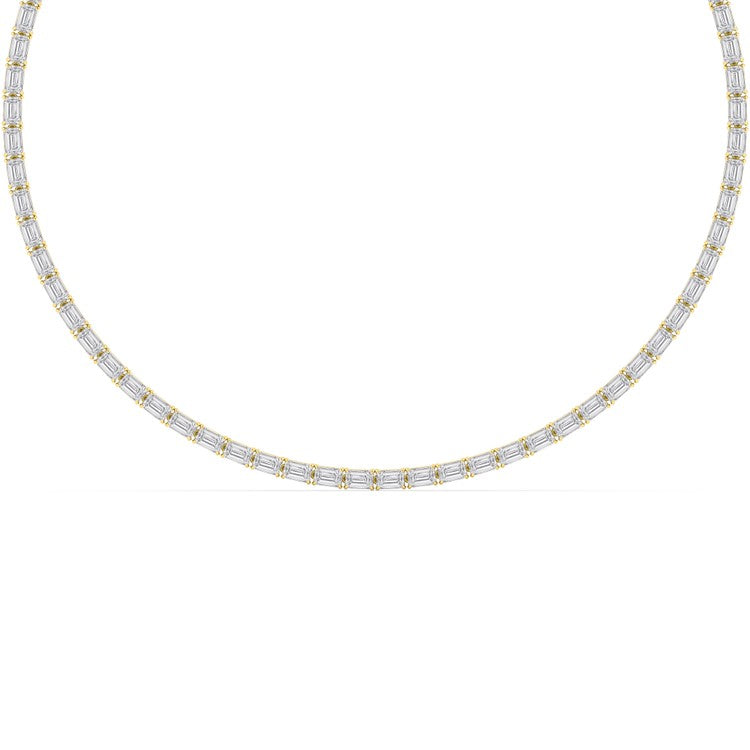 25.70ct Emerald Lab Diamond Tennis Necklace - Y jewellery-only view 2