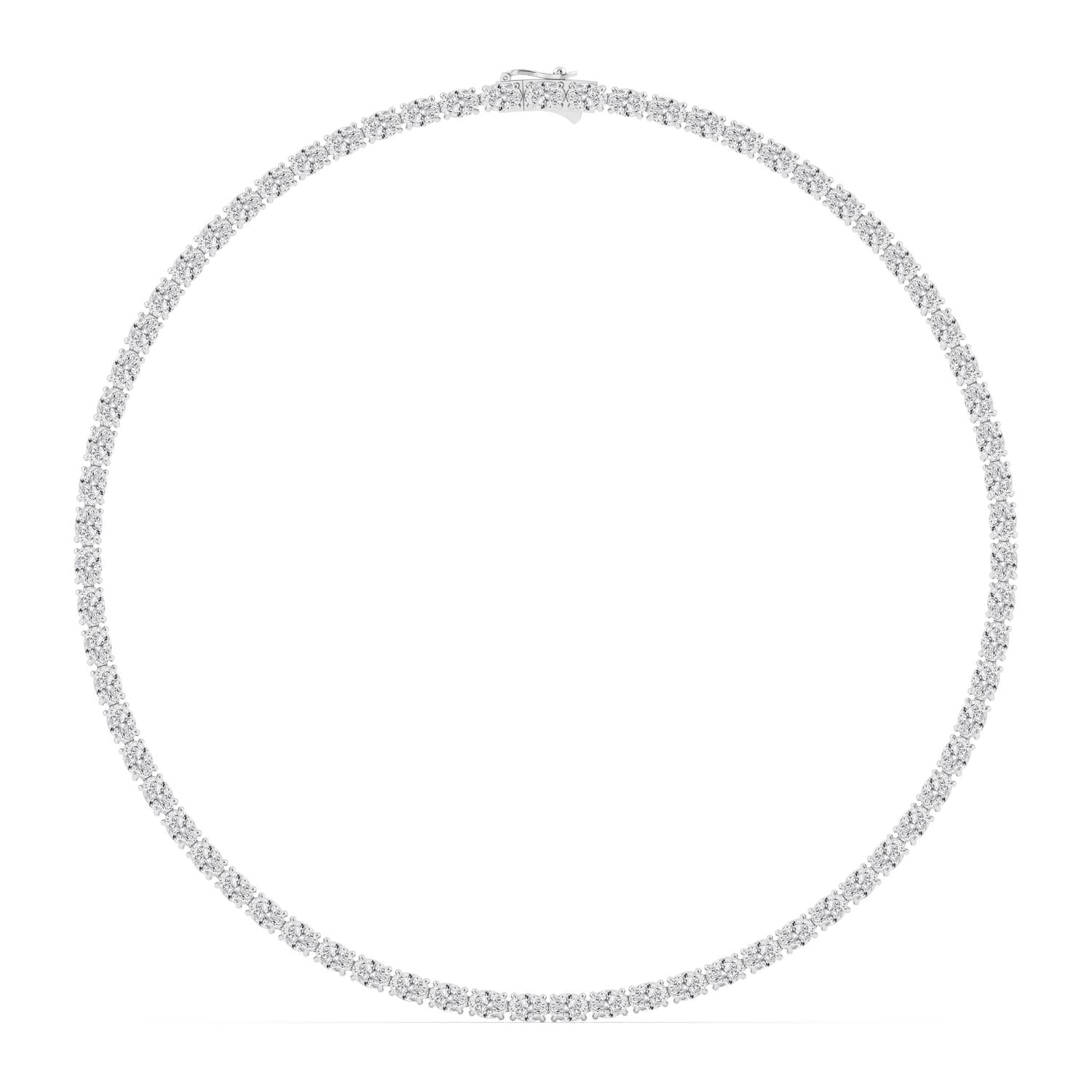 OVAL TENNIS NECKLACE - white gold product image 1