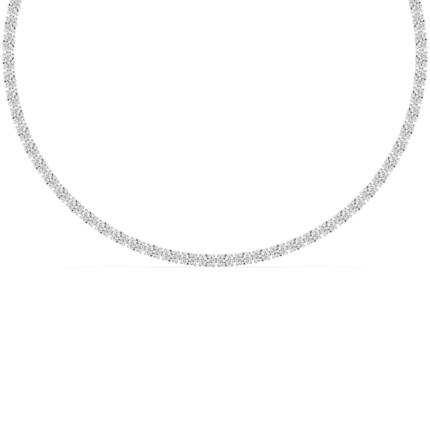 OVAL TENNIS NECKLACE - white gold product image 3