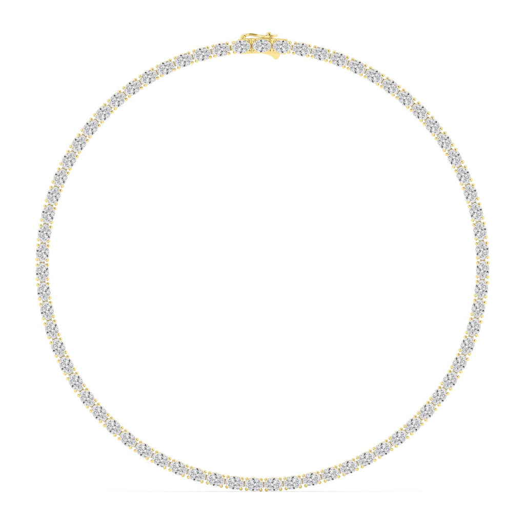 25.90ct Oval Lab Diamond Tennis Necklace in 9ct Yellow Gold - image 1