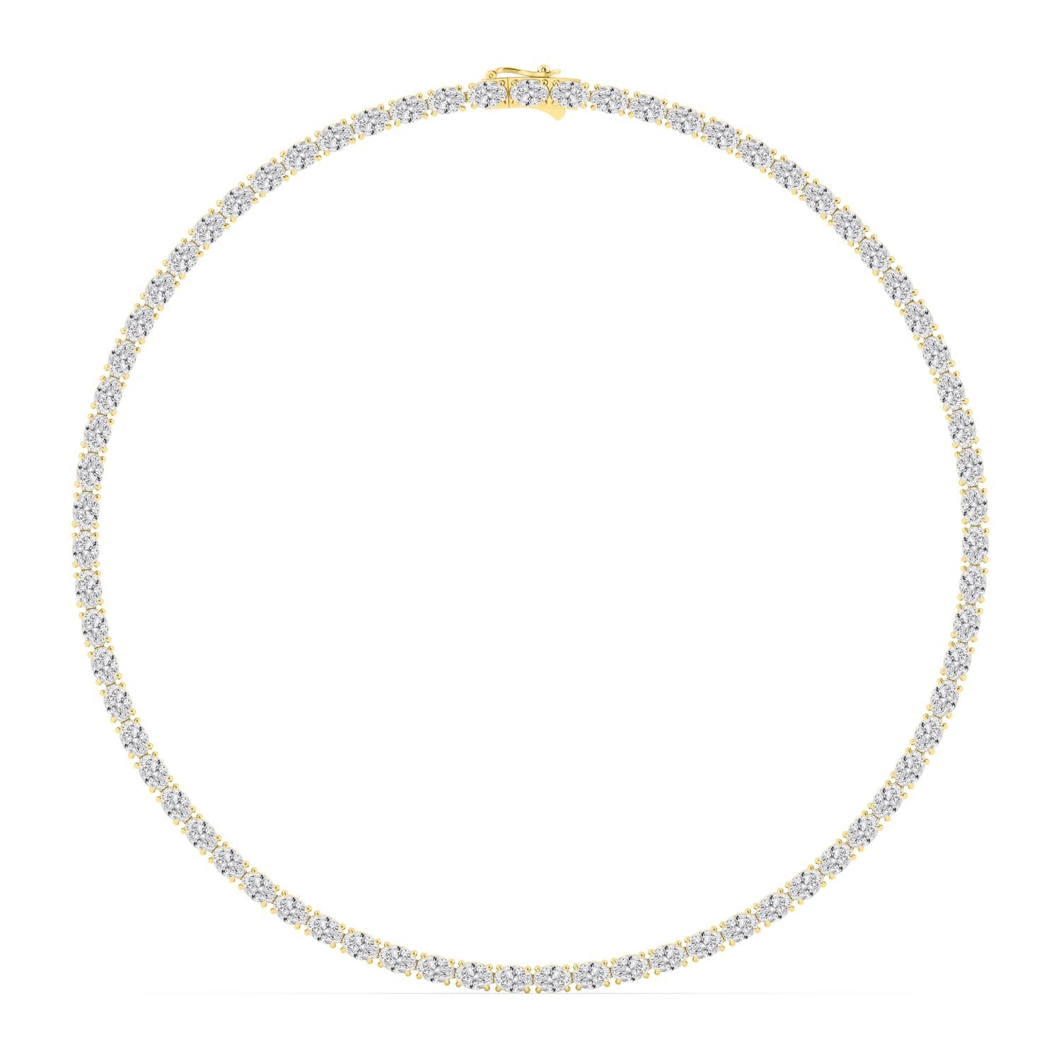 25.90ct Oval Lab Diamond Tennis Necklace in 9ct Yellow Gold - image 1