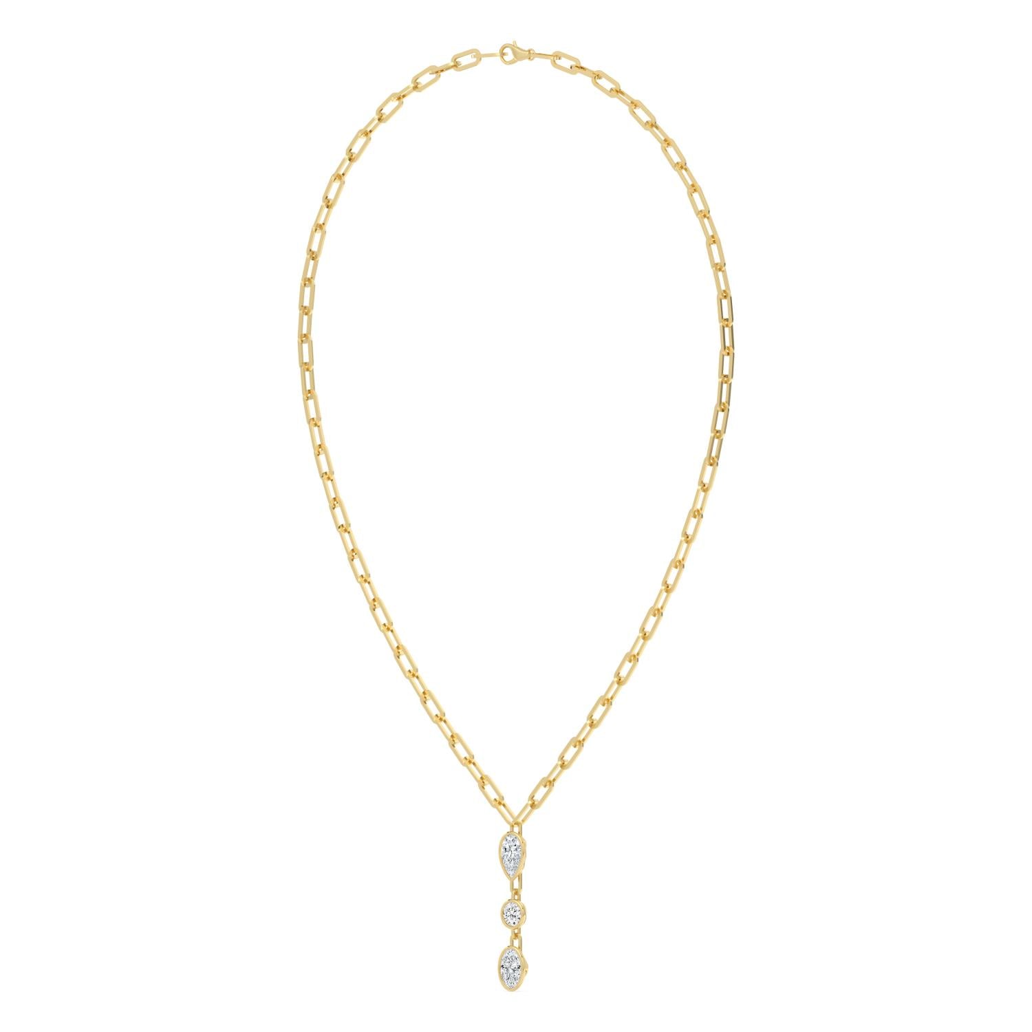 2.54ct Lab Diamond Necklace - yellow gold product image 3