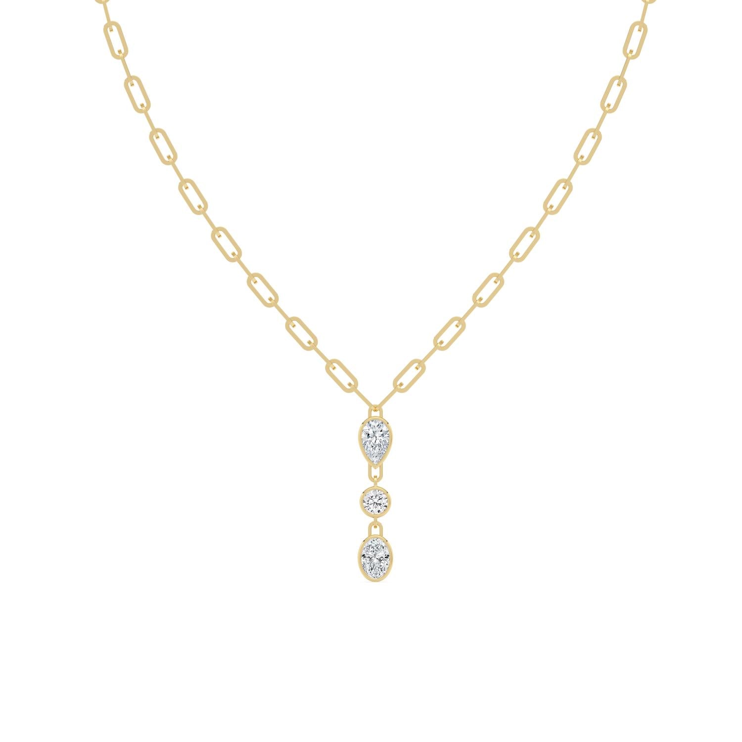 2.54ct Lab Diamond Necklace - yellow gold product image 4
